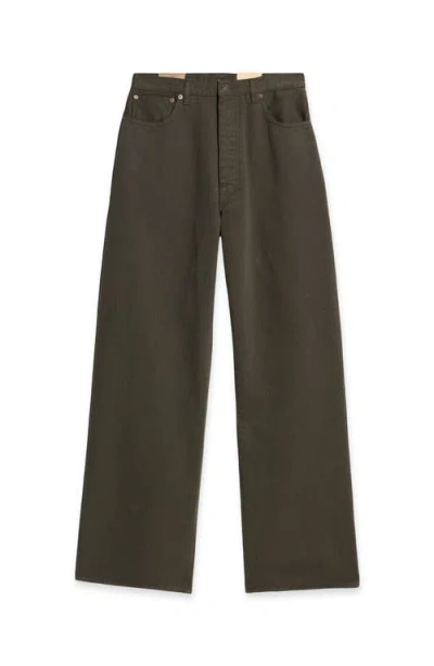 Fortela Jaron Wide-leg Bull Cotton Trousers In Green