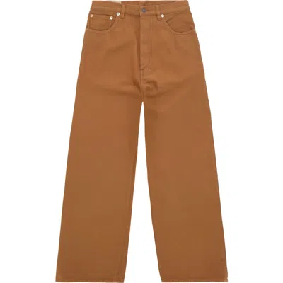 Fortela Jaron Wide Leg Wool Trousers In Orange