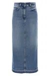 Fortela Long Back Slit Denim Skirt