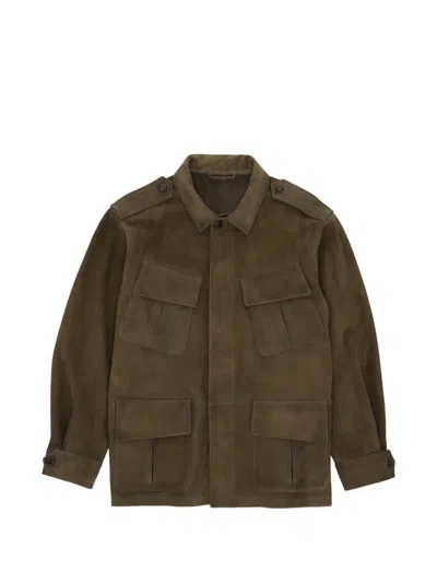 Fortela Julian Jungle Suede Jacket In Green