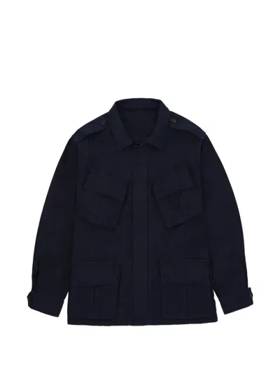 Fortela Jungle Cotton Pocket Jacket In Blue