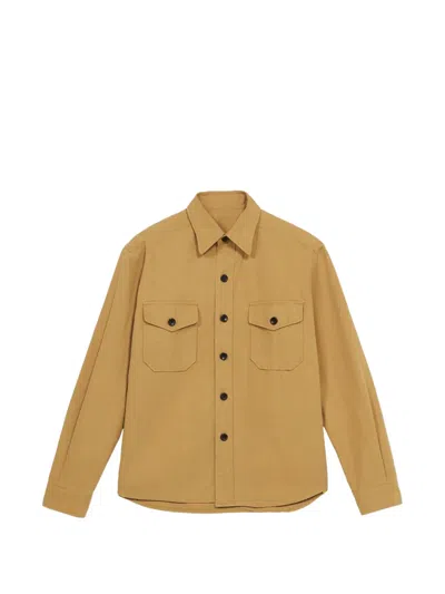Fortela Kenny Front-pockets Button Shirt In Brown
