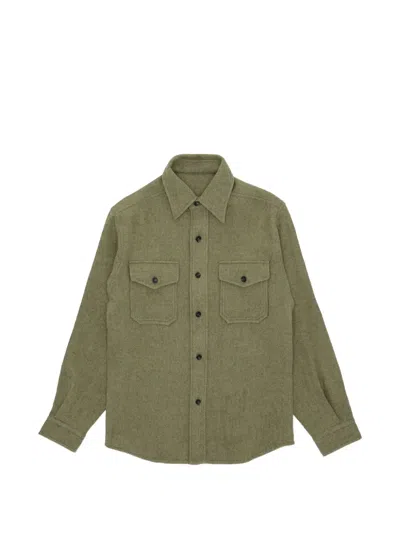 Fortela Kenny Wool Overshirt In Green
