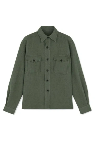 Fortela Kenny Front-pocket Overshirt In Green