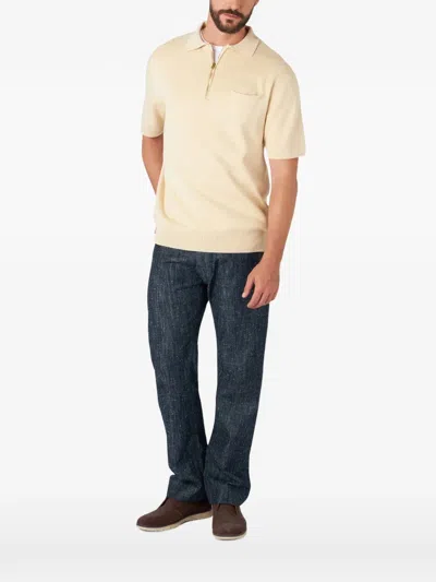 Fortela Laigth Zip Short-sleeve Polo Shirt In Neutral