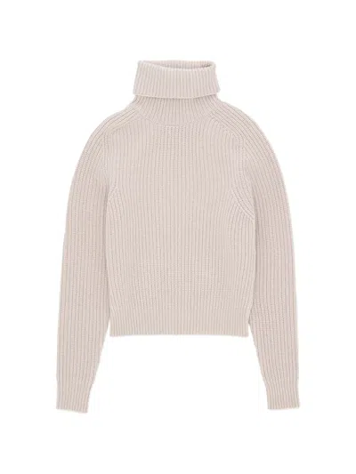 Fortela Laura Rib Stitch Turtleneck Sweater In Neutral