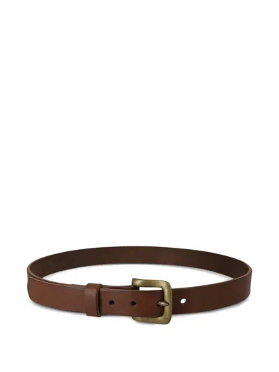 Fortela Leather Buckle Belt In Brown