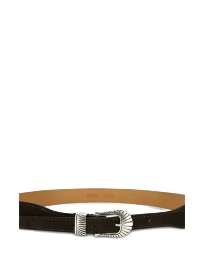 Fortela Leather Buckle Belt In Brown
