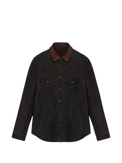 Fortela Leather Shirt In Black