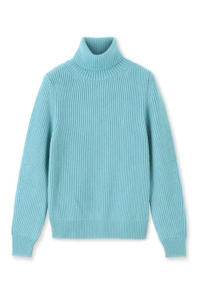Fortela Leona High Neck Wool Sweater In Blue