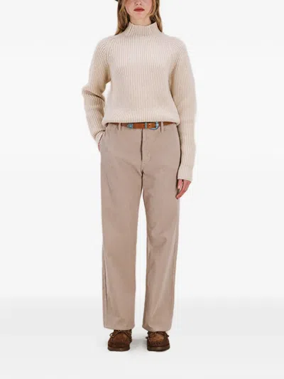 Fortela Leona1 High-neck Ribbed Sweater In Neutral