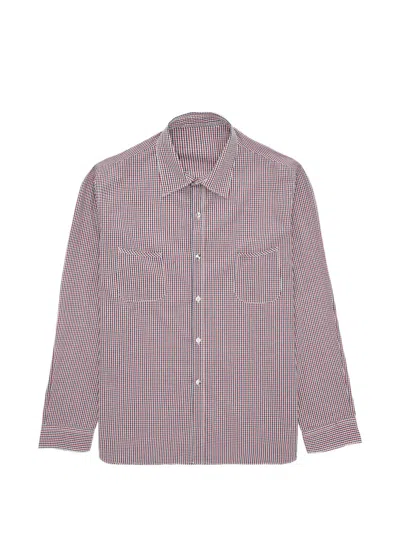Fortela Liam Cotton Chest Pocket Shirt In Red