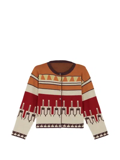 Fortela Licia Patterned Cardigan In Multi