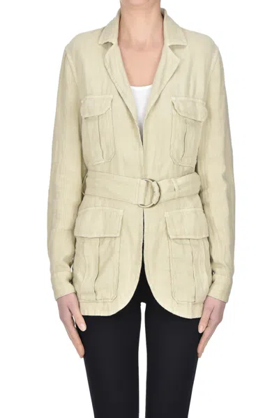 Fortela Linen Safari Jacket In Neutral
