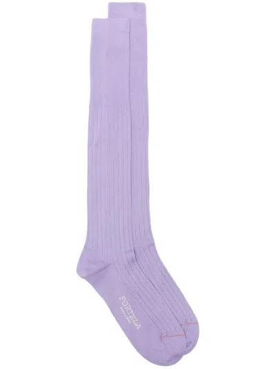 Fortela Logo-print Socks In Purple
