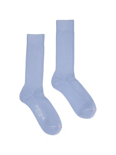 Fortela 2 Mid-length Lisle Cotton Socks In Purple