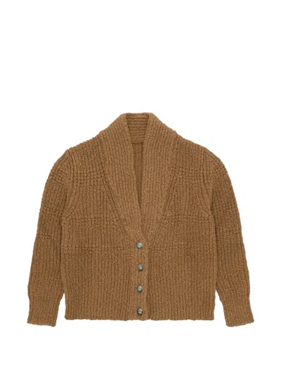 Fortela Lola Button Cardigan In Brown