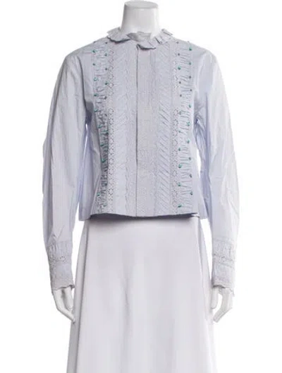 Pre-owned Fortela Long Sleeve Blouse In Purple