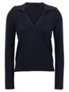 Fortela Blue V Neck Sweater In Blue