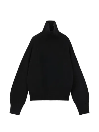 Fortela Lucy High-neck Ribbed Sweater In Black