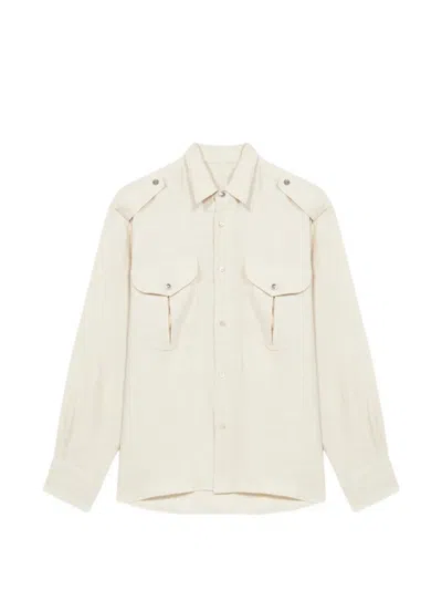 Fortela Luke Sahariana Linen Shirt In Neutral