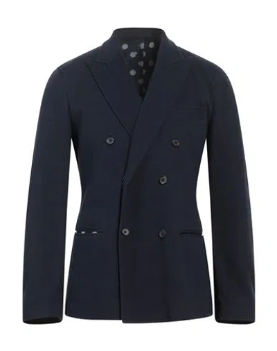 Fortela Man Blazer Blue Size 42 Cotton, Viscose