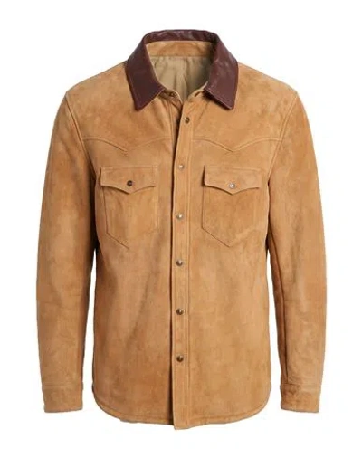 Fortela Man Jacket Camel Size 42 Leather In Brown