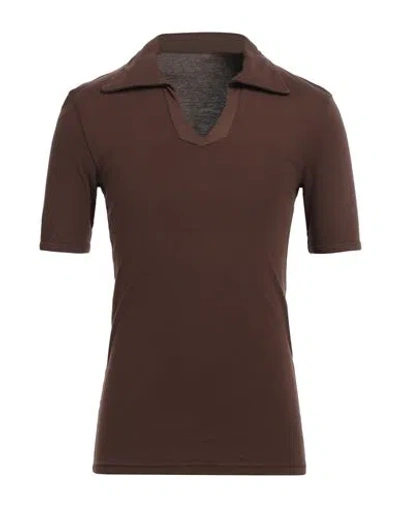 Fortela Man Polo Shirt Chocolate Brown Size S Cotton