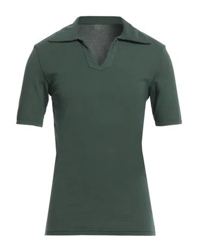 Fortela Man Polo Shirt Dark Green Size M Cotton