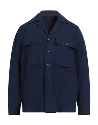 Fortela Man Shirt Midnight Blue Size 40 Cotton In Blue