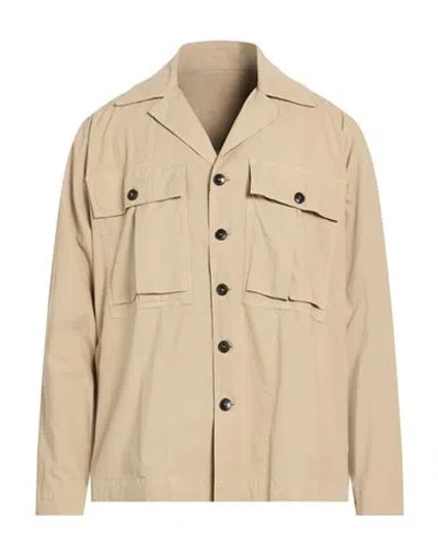 Fortela Man Shirt Sand Size 40 Cotton In Brown
