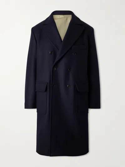 Fortela Manteco Serwilliam1 Double-breasted Wool Coat In Blue