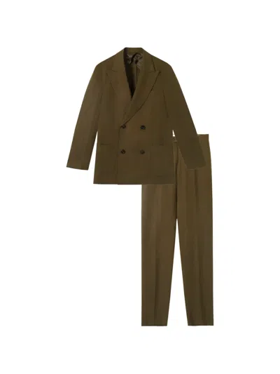 Fortela Marcello Double-breasted Patch-pocket Suit In Green