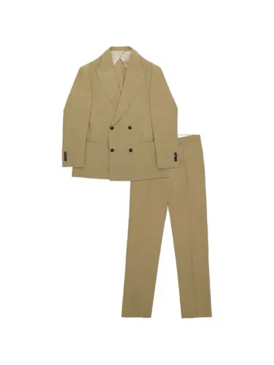 Fortela Marcello Double-breasted Suit In Gold