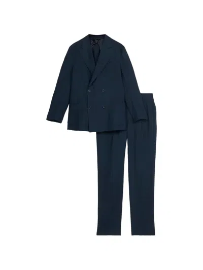 Fortela Marcello Double-breasted Tailored Suit In Blue