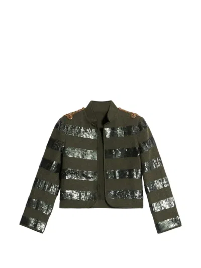 Fortela Marine Sequinned Jacket In Green