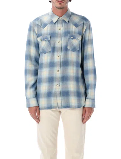 Fortela Josh Checked Cotton Shirt In Blue