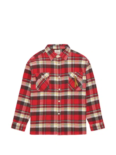 Fortela Mescal Plaid Patch-pocket Shirt In Red