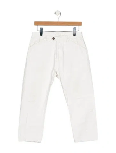 Pre-owned Fortela Mid-rise Straight Leg Jeans In White