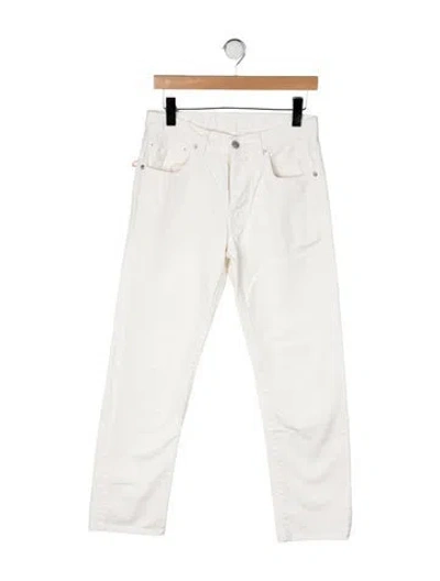 Pre-owned Fortela Mid-rise Straight Leg Jeans In White