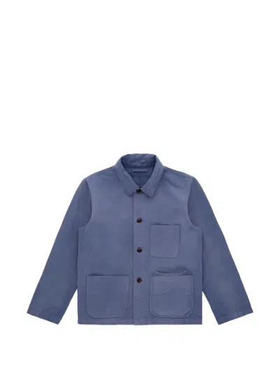 Fortela Montana Sunfaded Cotton Jacket In Blue