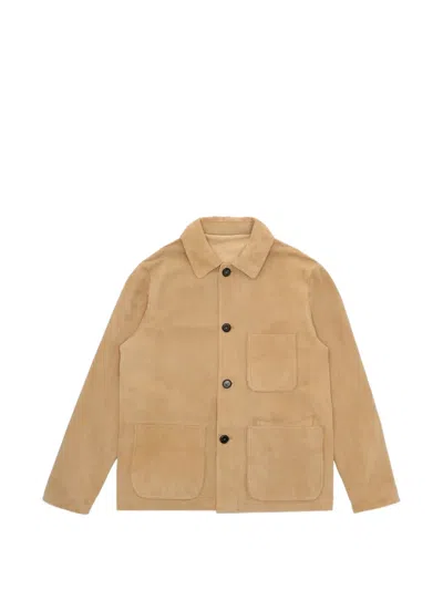 Fortela Montana Suede Jacket In Neutral