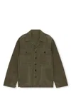 Fortela Moss Green Waxed Oversized Shirt In Multi