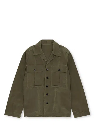 Fortela Moss Green Oversized Shirt With Chest Pockets