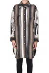 Fortela Leslie Oversized Pattern Coat In Black