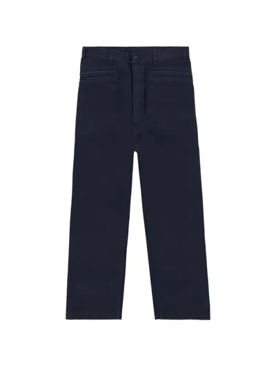 Fortela Nemo Herringbone Patch Trousers In Blue