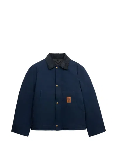 Fortela New Old Corduroy Collar Cotton Jacket In Blue