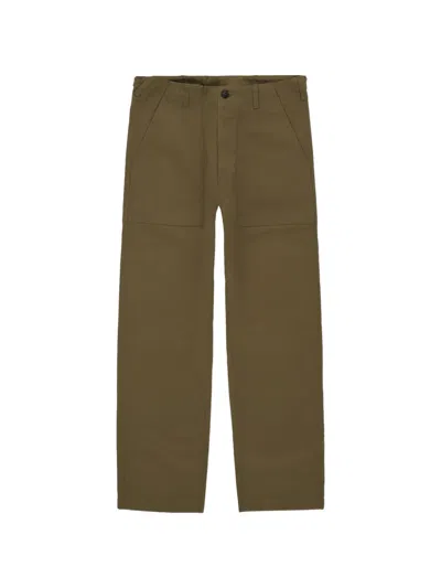 Fortela Newfatigue Heavyweight Cotton Gabardine Fatigue Pants In Green