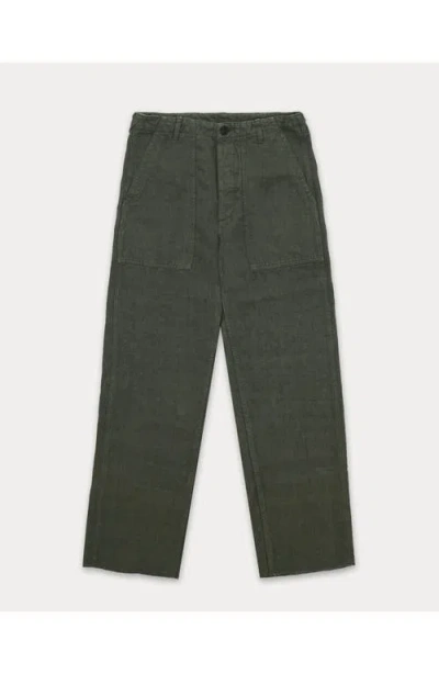 Fortela Newfatiguetv Fatigue Linen Trousers In Green