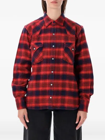 Fortela Ntex Texana Check-pattern Western Shirt In Red
